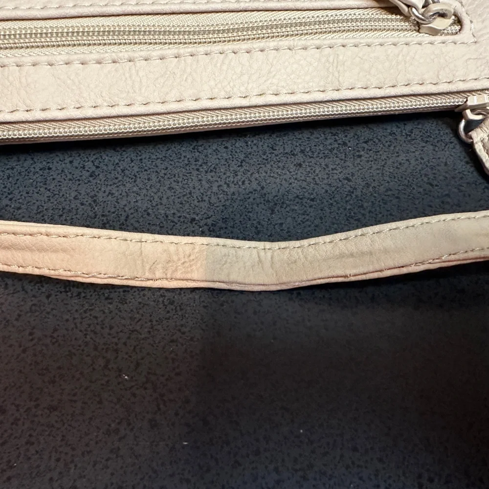 Alfred Dunner Small Tan Faux Leather Crossbody Bag